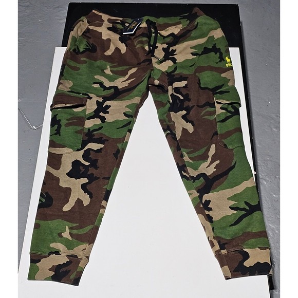 Polo Ralph Lauren Voyager Camo Green Cargo Sweatpants Joggers Men’s Large$248